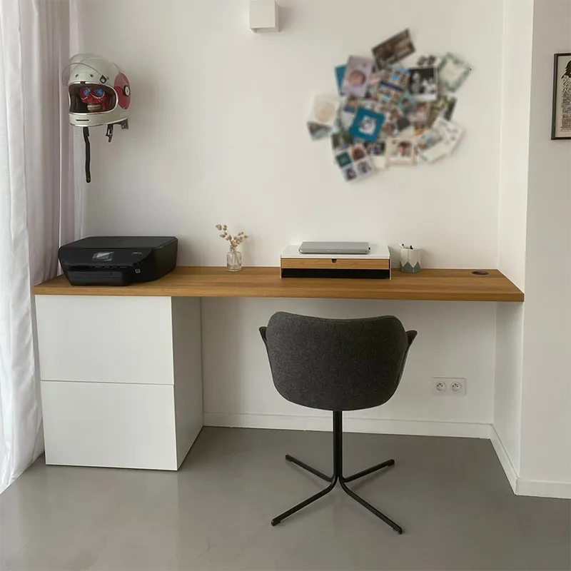 photo d'espace bureau crée dans pièce de vie - Home organising